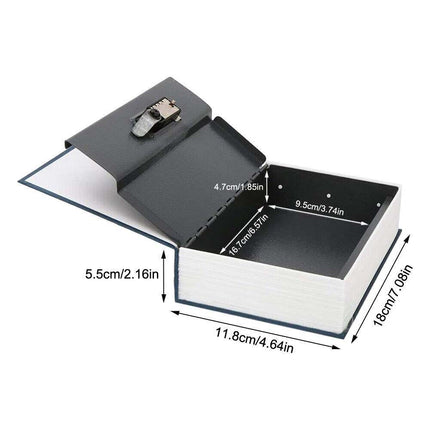 Portable Hidden Book Safe with Combination Lock, 18cm Secret Storage Box