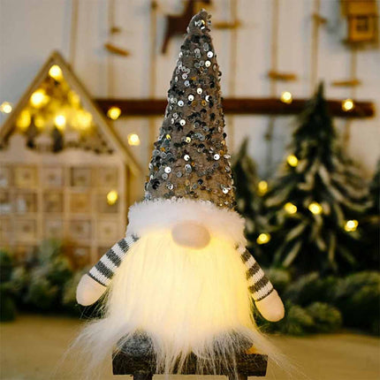 3Pack Christmas Gnome Santa Light Bling Hat Xmas Party Home Table Decor