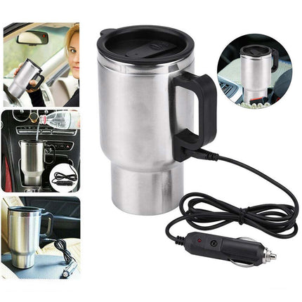 12V Car Heating Kettle Stainless Steel Electric Coffee Tea Mug Pot Bottle