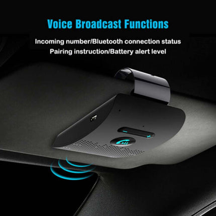 Wireless Car BT4.2 Handsfree Speaker Kit Sun Visor Clip Black