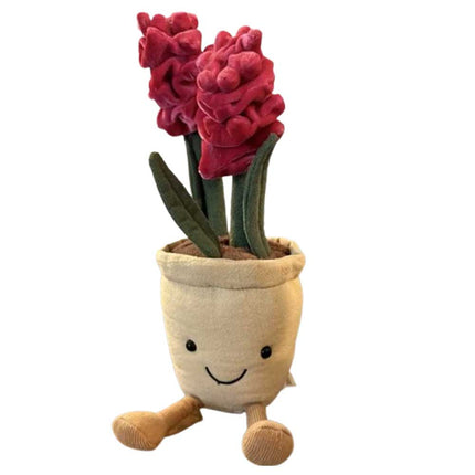 Dark Pink Hyacinth Amuseable Plant Soft Toy Plush Flower