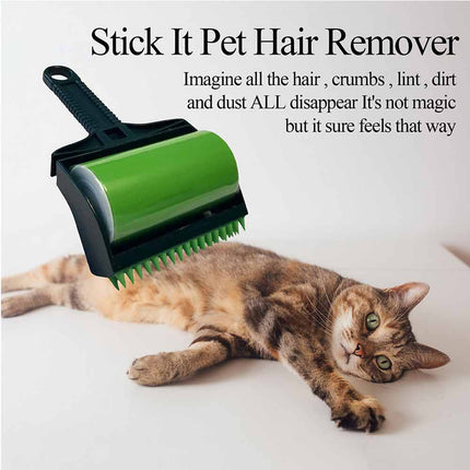 2-Pack Green Stick Pet Hair Remover, Reusable Washable for Clothes