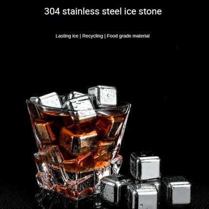 Reusable Stainless Steel Ice Cubes for Whiskey, Chilling Stones with Tong