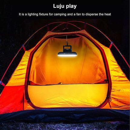 Portable Solar Fan 1200mAh Rechargeable Camping LED Lantern Light Tent