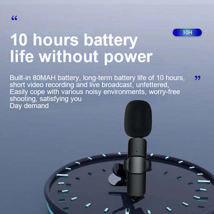 Wireless Lavalier Mini Mic for Android iPhone iPad Vlog Live Streaming