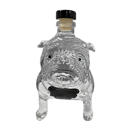 Funny Bulldog-Shaped Whiskey Bottle, Unique Glass Liquor Decanter