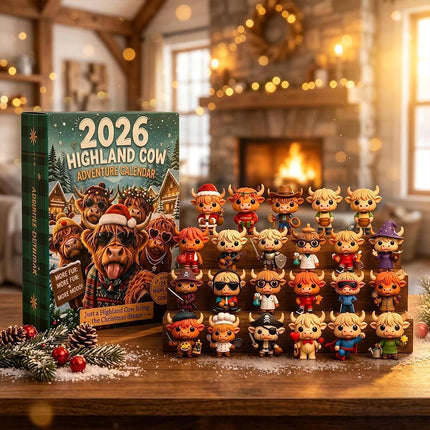 3D Highland Cow Advent Calendar 2026, 24 Days Christmas Countdown