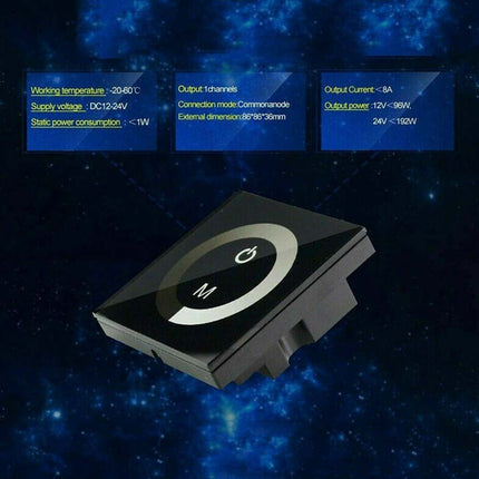 12V-24V Touch Panel LED Smart Dimmer Controller Wall Mounted Switch