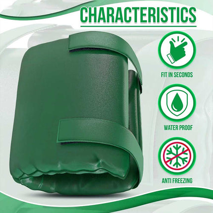 2x Green Insulated Outside Tap Cover Winter Frost Protector Garden