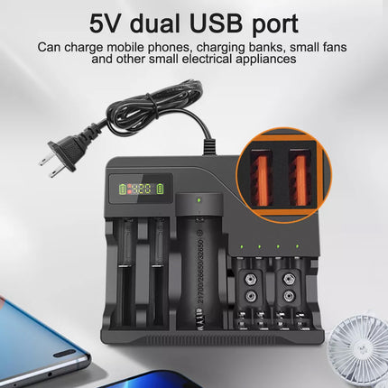 LCD Smart Battery Charger for AAA AA 9V Ni-MH Ni-CD Rechargeable