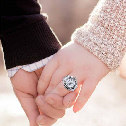 Bling Women's Finger Ring Watch, Analog Quartz Ring Watch