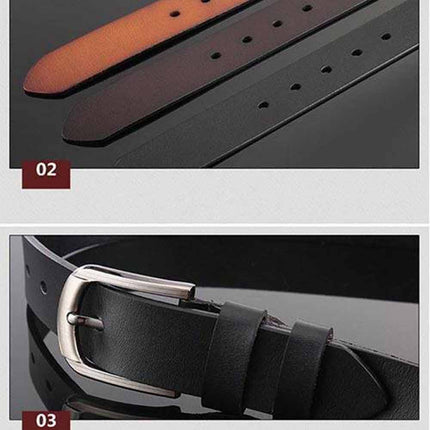 Men's Genuine Full Grain Leather Casual Belt 125cm Top Quality