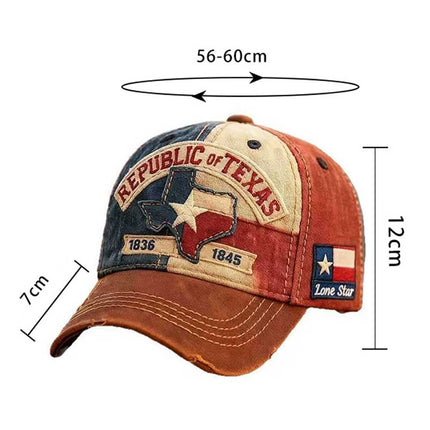 Unisex Texas Republic Baseball Cap 1836-1845 Lone Star Legacy Hat
