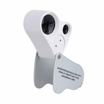 LED 30X 60X Jewelers Loupe Magnifier Magnifying Glass
