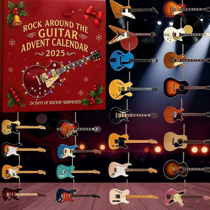 2025 Guitar Advent Calendar, 24 Days Christmas Countdown 2D Flat