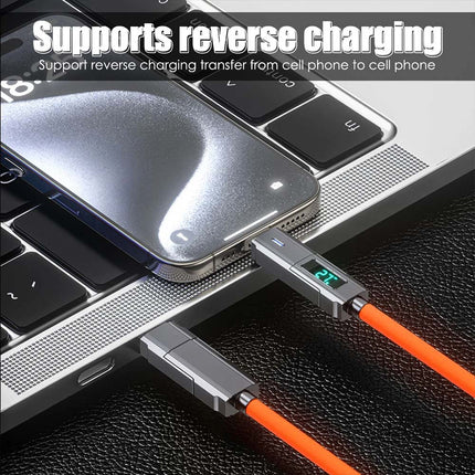 4-in-1 USB C Cable with Digital Display, 100W PD Fast Charging for iPhone & Android