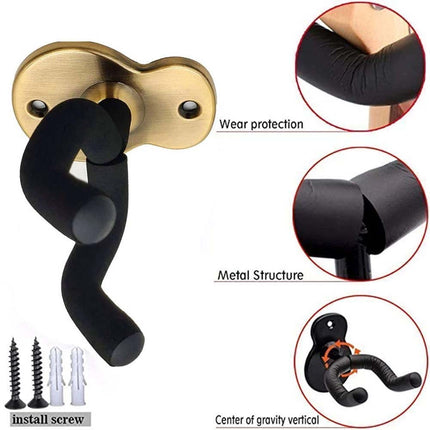 2X Metal Guitar Wall Hanger Non-slip Hook Holder for Guitar Ukulele