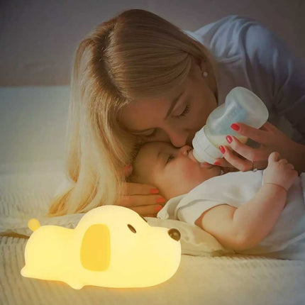 LED Silicone Puppy Touch Night Light Rechargeable Cute Bedroom Decor