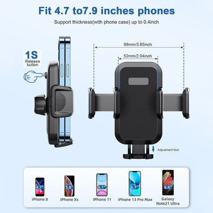 Universal Long Arm Car Mount Phone Holder with 360° Rotation