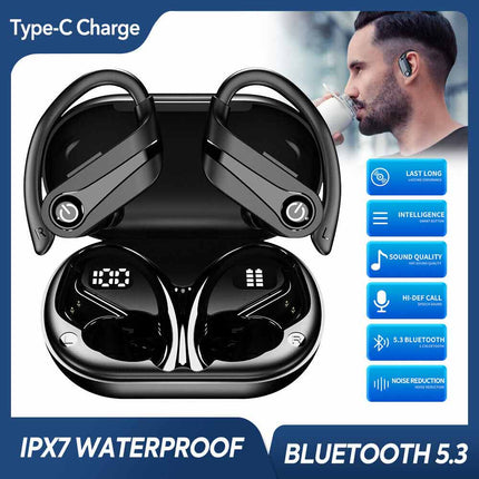 Bluetooth 5.3 Earbuds Wireless Earphones Sports Stereo Ear Hook Headphones