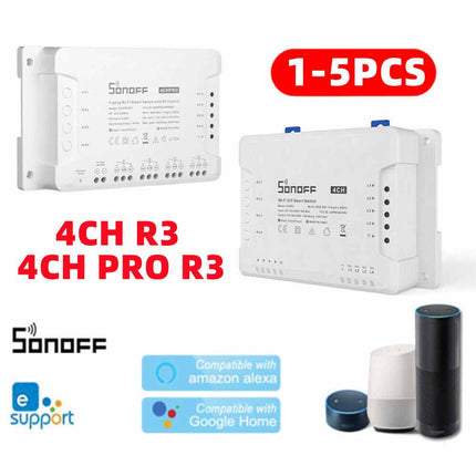 SONOFF 4CH R3/PRO R3 RF 433MHz 4 Gang WiFi Smart Switch AU Plug