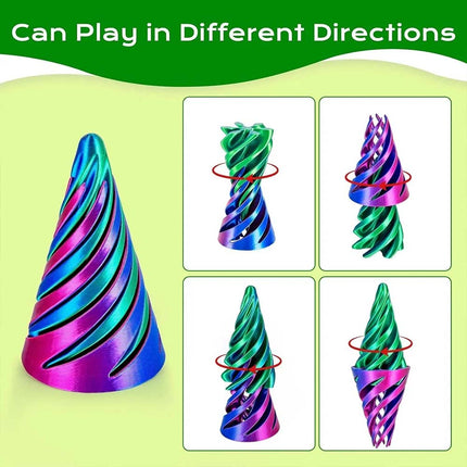 6 Pack Spiral Cone Toys, 3D Printed Impossible Pass-Through Anxiety