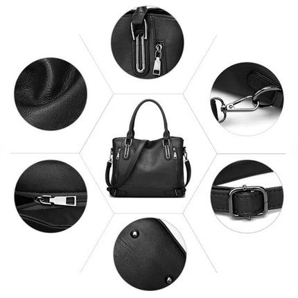 NEW Ladies PU Leather Handbag, Shoulder Tote & Crossbody Purse