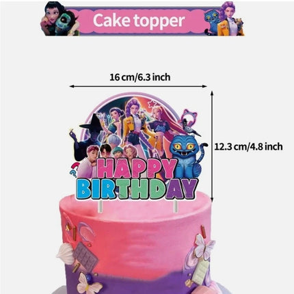 KPop Demon Hunters Party Supplies Banner Balloons Cake Toppers Decor Set