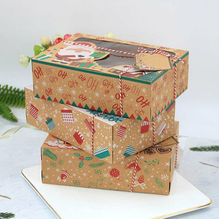 12Pcs Xmas Candy Cookie Gift Boxes Bakery Cupcake Muffin Cake Box