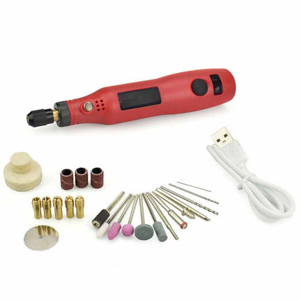 Mini Electric Rotary Tool Grinder Pen USB Cordless Engraving Drill Kit