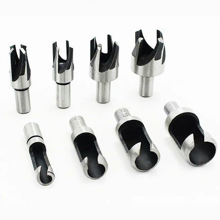8PCS Wood Plug Cutter Dowel Making Kit Drill Tenon Woodworking Tools