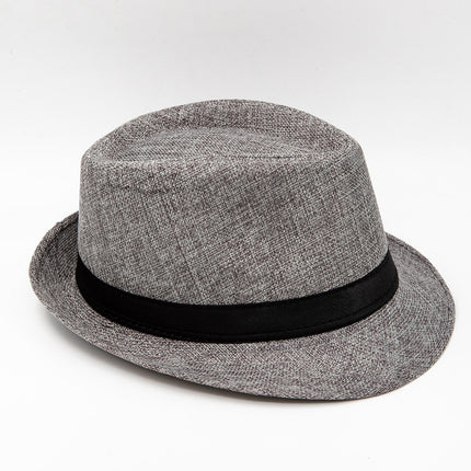 Men Women Summer Fedora Hat Straw Trilby Beach Sun Panama Cap Brim