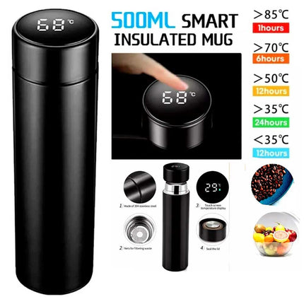 LED Display Smart Mug 500ml Stainless Steel Vacuum Insulated Thermos Bottle
