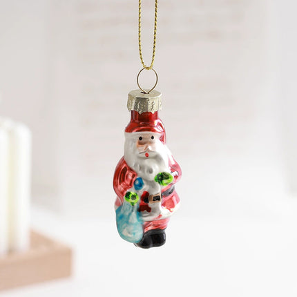 Retro Glass Christmas Tree Hanging Decorations Set of 6 Nostalgic