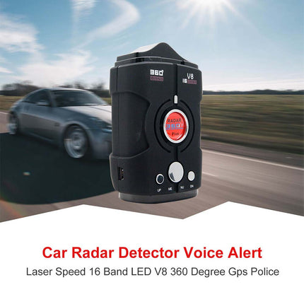 360 Degree Car Radar Detector Laser Speed Camera Full Band Voice Alarm