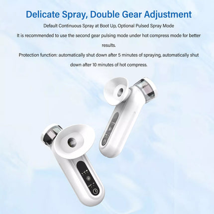 White Nano Eye Mist Sprayer, Hot Compress Moisturizing, Rechargeable