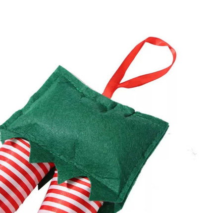 Christmas Santa Elf Legs Car Hanging Decor Stuffed Xmas Ornament Auto Truck