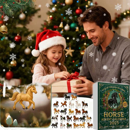 Horse Advent Calendar 2025, 24-Count Horse Pendant, Gallop December