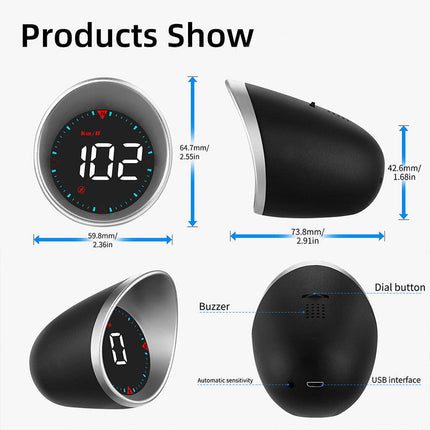 Universal G5 HUD GPS Speedometer Car Head Up Display with Speed Alarm