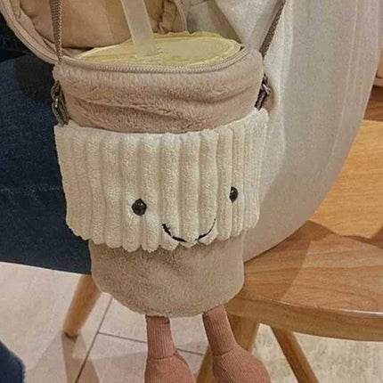 New Amuseable Coffee-To-Go Bag Beige – Soft Plush Toy for Coffee Lovers
