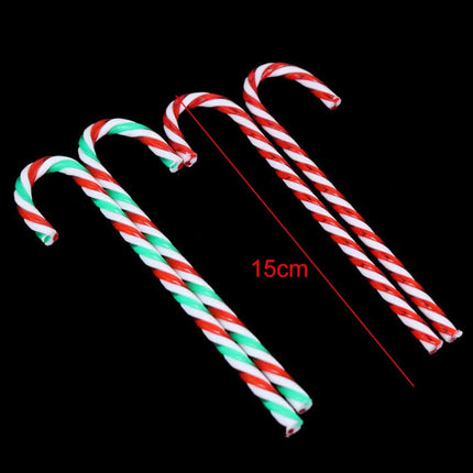 6Pcs Plastic Candy Cane Christmas Hanging Tree Ornaments Decor