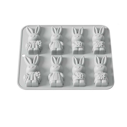 8-Grid Easter Bunny Baking Molds, Food Grade Baking Tools for Cakes