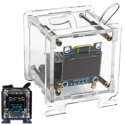 DIY Electronic OLED Mini Clock Kit with Shell Soldering Project