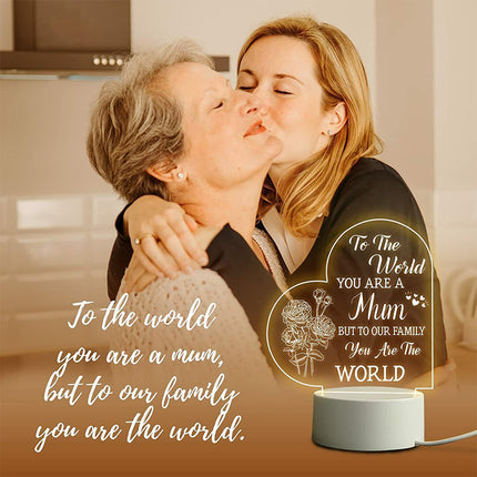 Mother's Day Night Light USB Bedside Lamp Gift for Mum Mummy