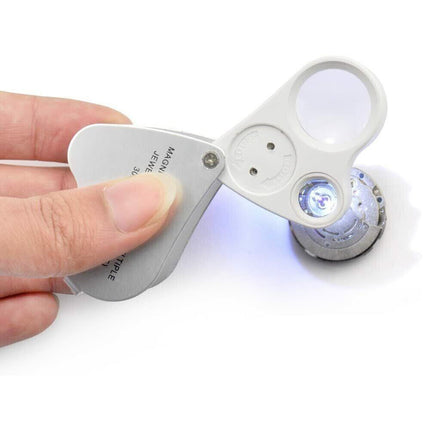LED 30X 60X Jewelers Loupe Magnifier Magnifying Glass