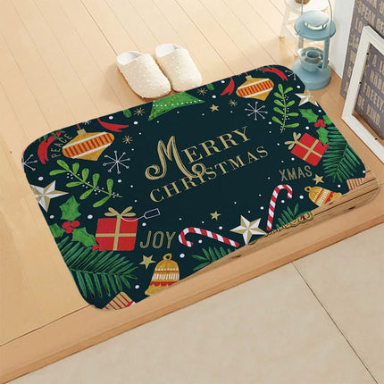 Christmas Door Mat Santa Claus Outdoor Rug Merry Xmas Decor 50x80cm