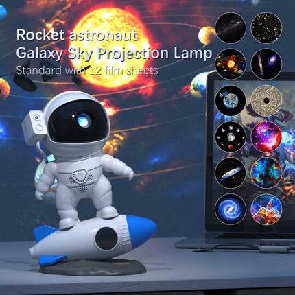 Astronaut Rocket Galaxy Projector Star Sky Night Light 12 Films Space