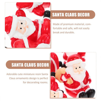 12Pcs Random Santa Mini Figurines Christmas Ornaments Indoor Decor