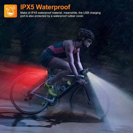 2PCS Super Bright Bicycle LED Light Set Front Rear Waterproof Bike Lamp