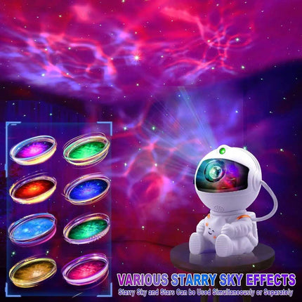 LED Astronaut & Star Projector Light, USB Starry Night Bedside Lamp